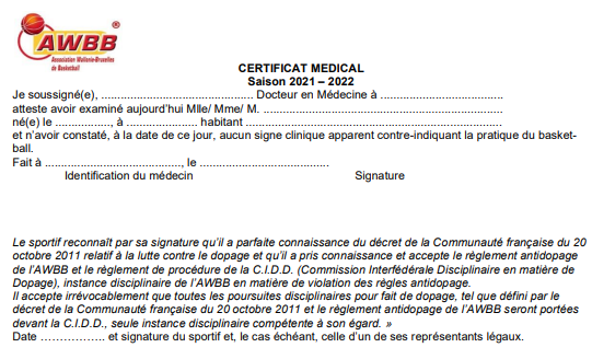 Certificat médical 2021-2022 (A4)
